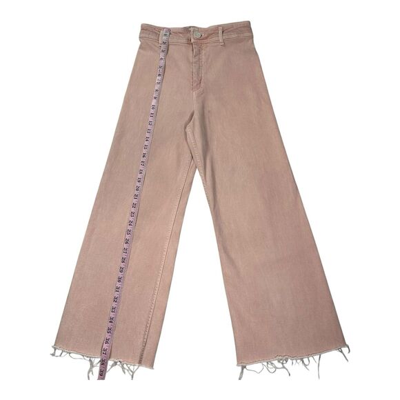 Zara Woman Jeans Women Pink 6 Wide Leg The Marine Premium Denim High Rise Pant - Picture 2 of 12